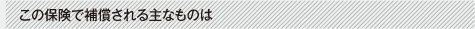 この保険で補償される主なものは
